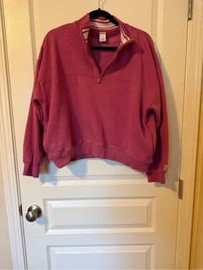 PINK Victoria's Secret Mauve Half-Zip Pullover Sweatshirt